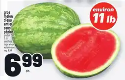 Metro GROS MELON D'EAU ENTIER SANS PÉPINS | SEEDLESS LARGE WHOLE WATERMELON offer