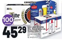 Metro BIÈRE LABATT MICHELOB ULTRA, MOLSON MILLER LITE, SLEEMAN CLEAR 2.0 | BEER offer