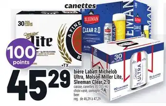 Metro BIÈRE LABATT MICHELOB ULTRA, MOLSON MILLER LITE, SLEEMAN CLEAR 2.0 | BEER offer