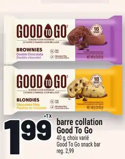 Metro BARRE COLLATION GOOD TO GO | GOOD TO GO SNACK BAR offer