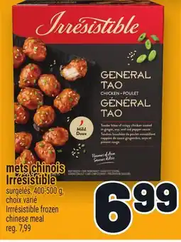 Metro METS CHINOIS IRRÉSISTIBLE | IRRRÉSISTIBLE FROZEN CHINESE MEAL offer