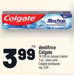 Metro DENTIFRICE COLGATE | COLGATE TOOTHPASTE offer