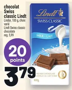 Metro CHOCOLAT SWISS CLASSIC LINDT | LINDT SWISS CLASSIC CHOCOLATE offer