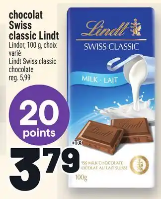 Metro CHOCOLAT SWISS CLASSIC LINDT | LINDT SWISS CLASSIC CHOCOLATE offer