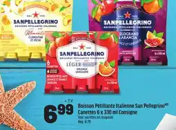 Metro BOISSON PÉTILLANTE ITALIENNE SAN PELLEGRINO CANETTES 6 X 330 ML CONSIGNE offer