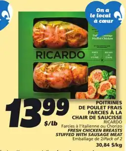 IGA RICARDO FRESH CHICKEN BREASTS STUFFED WITH SAUSAGE MEAT offer