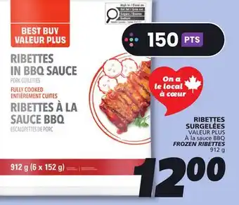 IGA VALEUR PLUS À la sauce BBQ FROZEN RIBETTES offer