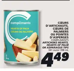 IGA COMPLIMENTS ARTICHOKE HEARTS, HEARTS OF PALM OR ASPARAGUS TIPS offer