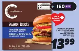 IGA COMPLIMENTS FROZEN SMASHED BEEF BURGERS offer