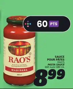 IGA RAO'S PASTA SAUCE offer