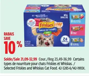 Canadian Tire Selected Friskies and Whiskas Cat Food offer