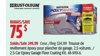 Canadian Tire Rust-Oleum 2.5-Car Epoxy Garage Floor Coating Kit offer