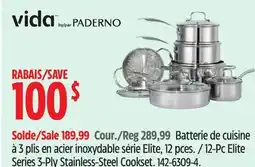 Canadian Tire Vida by PADERNO 12-Pc Elite Series 3-Ply Stainless-Steel Cookset offer
