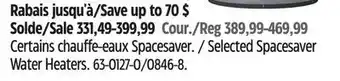 Canadian Tire Selected Spacesaver Water Heaters offer