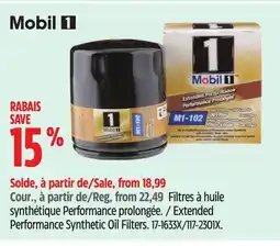 Canadian Tire Mobil 1 Extended Performance Synthetic Oil Filters offer