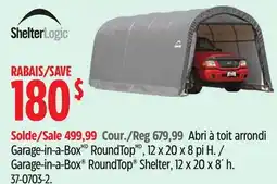 Canadian Tire ShelterLogic Garage-in-a-Box RoundTop Shelter, 12 x 20 x 8´ h offer