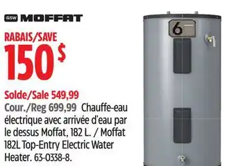Canadian Tire Moffat 182L Top-Entry Electric Water Heater offer