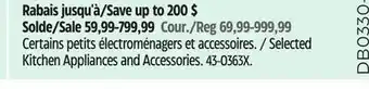 Canadian Tire Kitchen Aid Selected Kitchen Appliances and Accessories offer