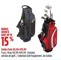 Canadian Tire Selected Golf Equipment offer