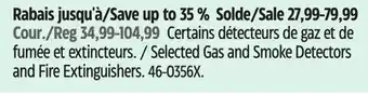 Canadian Tire Selected Gas and Smoke Detectors and Fire Extinguishers offer