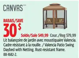 Canadian Tire CANVAS Valencia Patio Swing Daybed with Netting offer