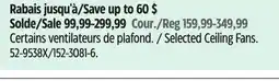 Canadian Tire Canarm Selected Ceiling Fans offer