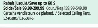 Canadian Tire Canarm Selected Ceiling Fans offer