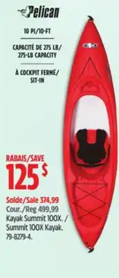 Canadian Tire Pelican Kayak Summit 100X offer
