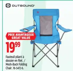 Canadian Tire Outbound Mesh-Back Folding Chair offer