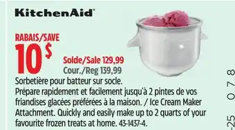 Canadian Tire KitchenAid Ice Cream Maker Attachment offer