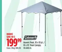 Canadian Tire Coleman 10 x 10´ Peak Canopy offer