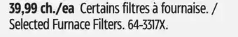 Canadian Tire NOMA Selected Furnace Filters offer