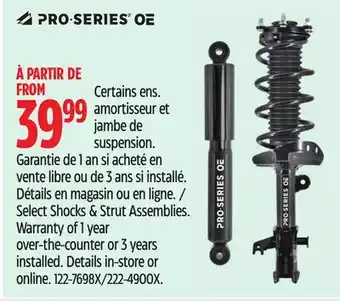 Canadian Tire PRO•SERIES OE Select Shocks & Strut Assemblies offer