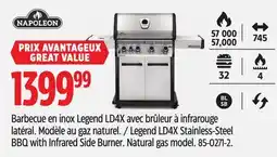 Canadian Tire NAPOLEON Legend LD4X Stainless-Steel BBQ with Infrared Side Burner offer