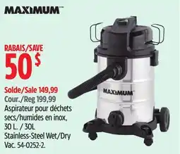 Canadian Tire Maximum Stainless-Steel Wet/Dry Vac offer