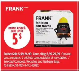 Canadian Tire FRANK Selected Compost, Recycling and Garbage Bags offer