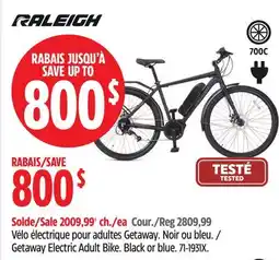 Canadian Tire RALEIGH Getaway Electric Adult Bike offer