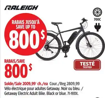 Canadian Tire RALEIGH Getaway Electric Adult Bike offer