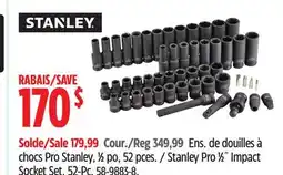 Canadian Tire Stanley Pro 1⁄2˝ Impact Socket Set, 52-Pc offer