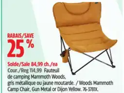 Canadian Tire Woods Mammoth Camp Chair, Gun Metal or Dijon Yellow offer