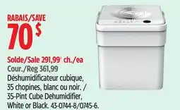Canadian Tire Midea 35-Pint Cube Dehumidifier, White or Black offer