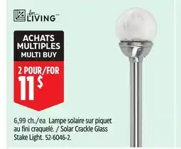 Canadian Tire For Living Solar Crackle Glass Stake Light offer