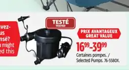 Canadian Tire Selected Pumps offer