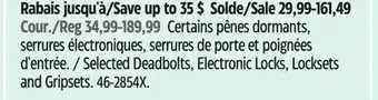 Canadian Tire Weiser Selected Deadbolts, Electronic Locks, Locksets and Gripsets offer