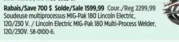 Canadian Tire Mastercraft Lincoln Electric MIG-Pak 180 Multi-Process Welder offer