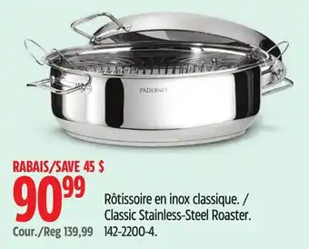 Canadian Tire Paderno Classic Stainless-Steel Roaster offer