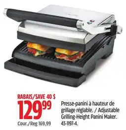 Canadian Tire Breville Adjustable Grilling-Height Panini Maker offer