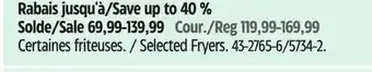 Canadian Tire T-fal Selected Fryers offer