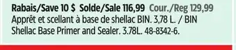 Canadian Tire Zinsser BIN Shellac Base Primer and Sealer offer