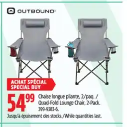 Canadian Tire OUTBOUND Quad-Fold Lounge Chair, 2-Pack offer
